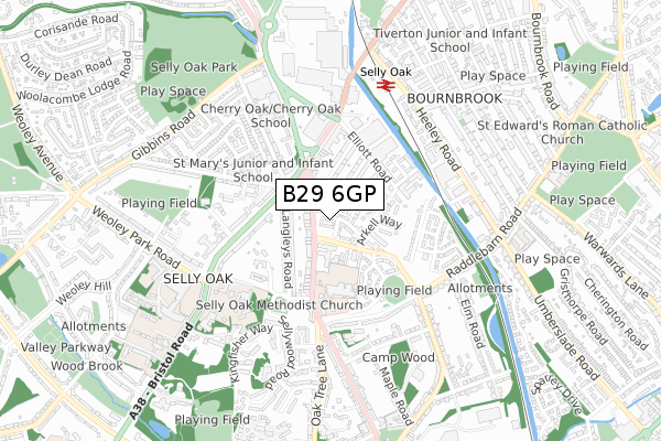 B29 6GP map - small scale - OS Open Zoomstack (Ordnance Survey) B29 6GP map - small scale - OS Open Zoomstack (Ordnance Survey)