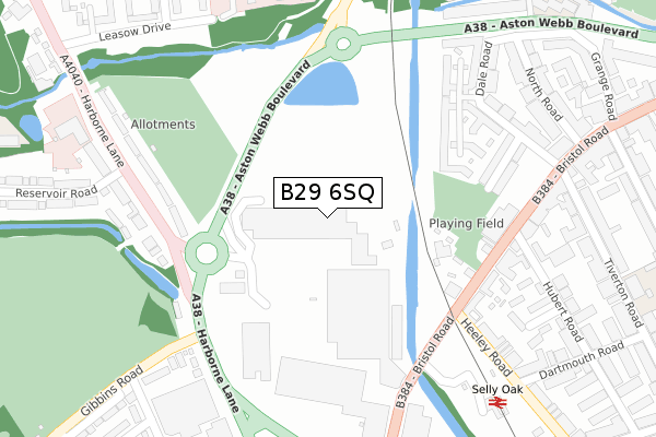 B29 6SQ map - large scale - OS Open Zoomstack (Ordnance Survey) B29 6SQ map - large scale - OS Open Zoomstack (Ordnance Survey)