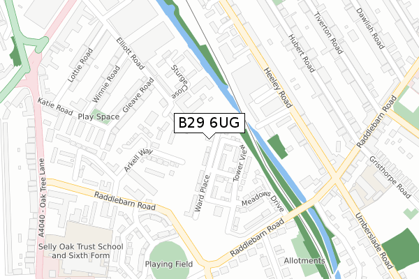 B29 6UG map - large scale - OS Open Zoomstack (Ordnance Survey) B29 6UG map - large scale - OS Open Zoomstack (Ordnance Survey)