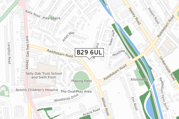 B29 6UL map - large scale - OS Open Zoomstack (Ordnance Survey) B29 6UL map - large scale - OS Open Zoomstack (Ordnance Survey)