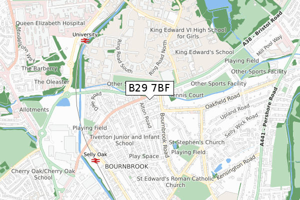 B29 7BF map - small scale - OS Open Zoomstack (Ordnance Survey) B29 7BF map - small scale - OS Open Zoomstack (Ordnance Survey)
