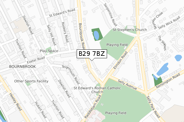 B29 7BZ map - large scale - OS Open Zoomstack (Ordnance Survey) B29 7BZ map - large scale - OS Open Zoomstack (Ordnance Survey)