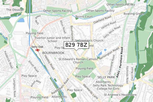 B29 7BZ map - small scale - OS Open Zoomstack (Ordnance Survey) B29 7BZ map - small scale - OS Open Zoomstack (Ordnance Survey)