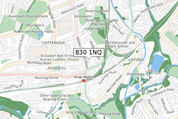 B30 1NQ map - small scale - OS Open Zoomstack (Ordnance Survey) B30 1NQ map - small scale - OS Open Zoomstack (Ordnance Survey)