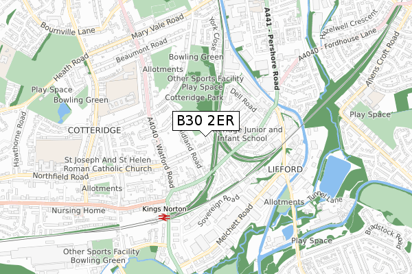 B30 2ER map - small scale - OS Open Zoomstack (Ordnance Survey)