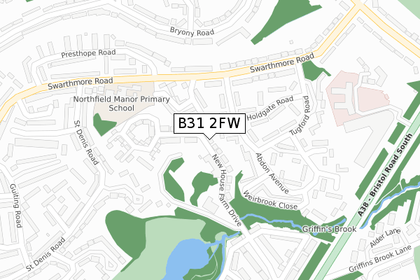 B31 2FW map - large scale - OS Open Zoomstack (Ordnance Survey)