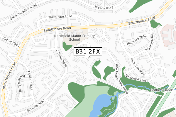 B31 2FX map - large scale - OS Open Zoomstack (Ordnance Survey)