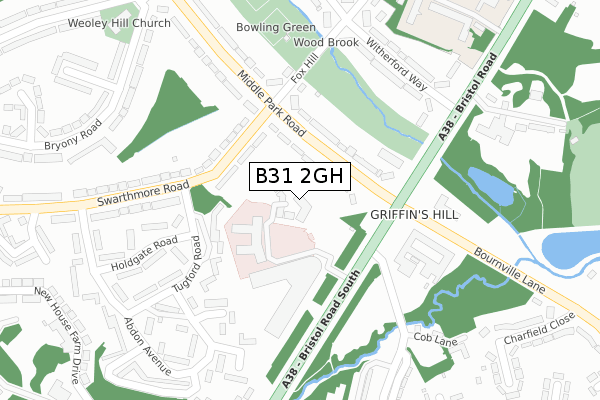 B31 2GH map - large scale - OS Open Zoomstack (Ordnance Survey)