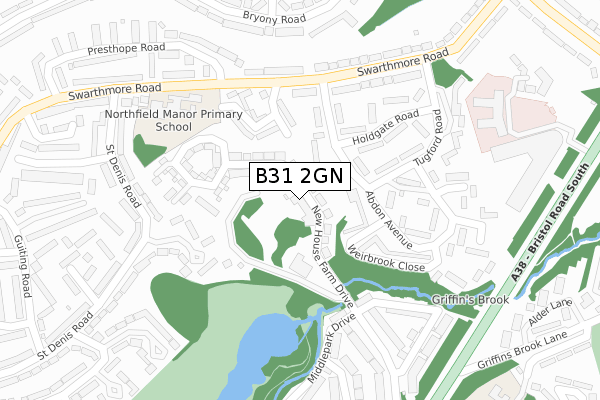 B31 2GN map - large scale - OS Open Zoomstack (Ordnance Survey)