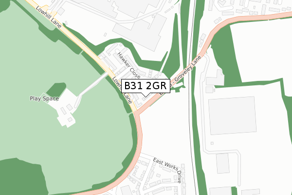 B31 2GR map - large scale - OS Open Zoomstack (Ordnance Survey)