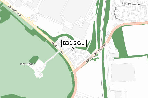 B31 2GU map - large scale - OS Open Zoomstack (Ordnance Survey)