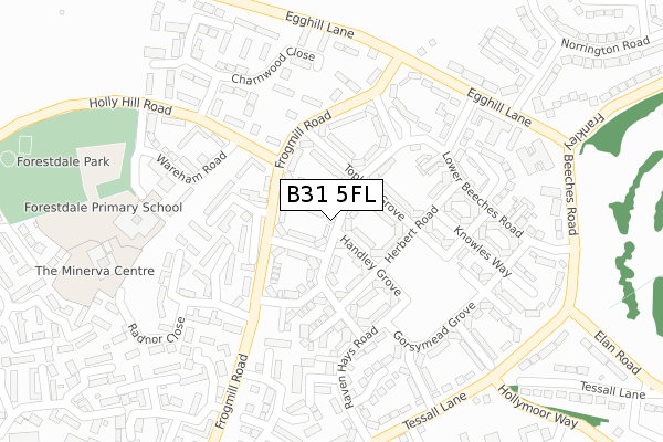 B31 5FL map - large scale - OS Open Zoomstack (Ordnance Survey)