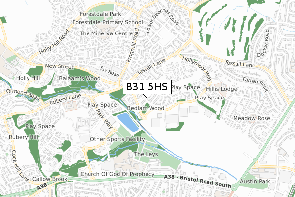 B31 5HS map - small scale - OS Open Zoomstack (Ordnance Survey)