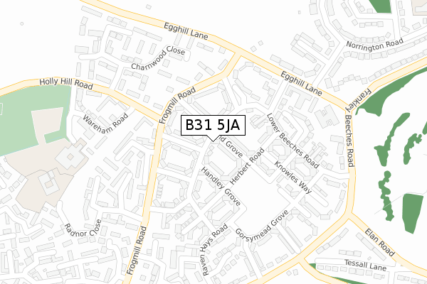 B31 5JA map - large scale - OS Open Zoomstack (Ordnance Survey)