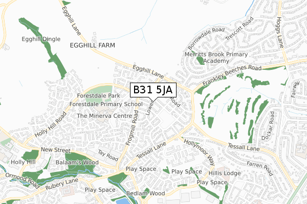 B31 5JA map - small scale - OS Open Zoomstack (Ordnance Survey)