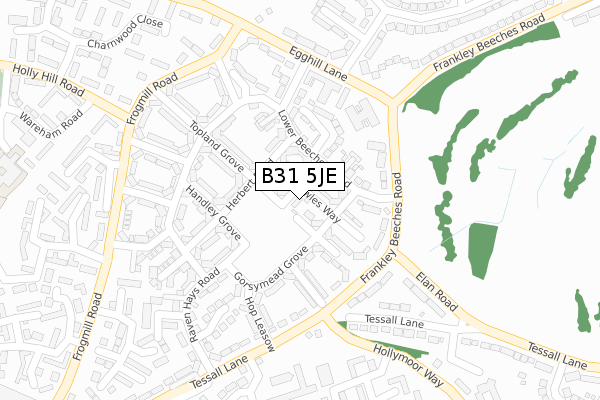 B31 5JE map - large scale - OS Open Zoomstack (Ordnance Survey)