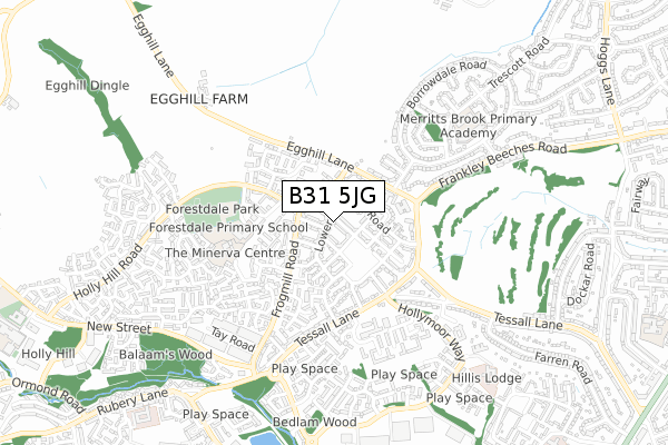 B31 5JG map - small scale - OS Open Zoomstack (Ordnance Survey)