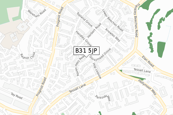 B31 5JP map - large scale - OS Open Zoomstack (Ordnance Survey)