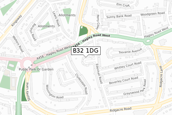 B32 1DG map - large scale - OS Open Zoomstack (Ordnance Survey)