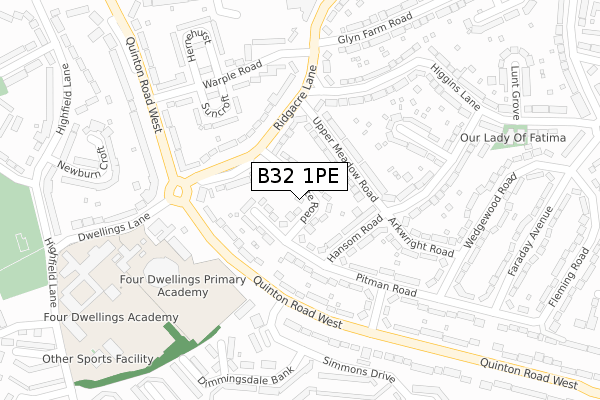 B32 1PE map - large scale - OS Open Zoomstack (Ordnance Survey) B32 1PE map - large scale - OS Open Zoomstack (Ordnance Survey)