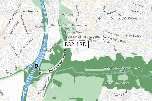 B32 1RD map - small scale - OS Open Zoomstack (Ordnance Survey)