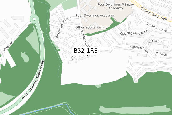 B32 1RS map - large scale - OS Open Zoomstack (Ordnance Survey)