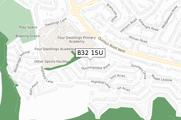 B32 1SU map - large scale - OS Open Zoomstack (Ordnance Survey)