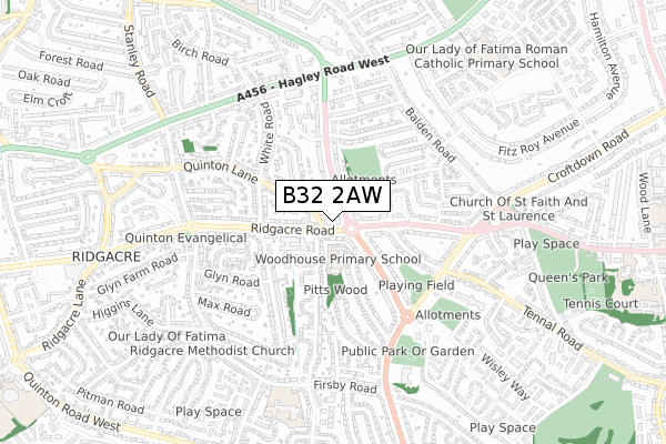 B32 2AW map - small scale - OS Open Zoomstack (Ordnance Survey) B32 2AW map - small scale - OS Open Zoomstack (Ordnance Survey)