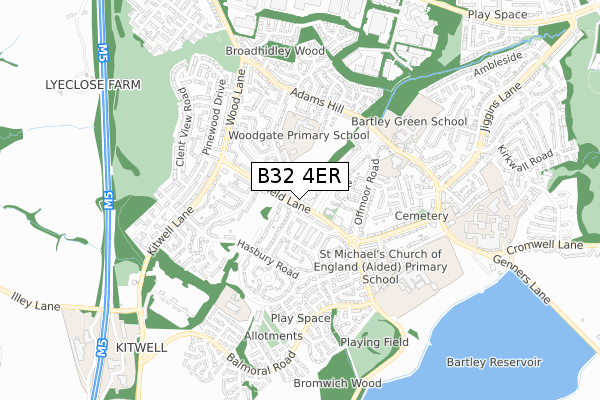 B32 4ER map - small scale - OS Open Zoomstack (Ordnance Survey)