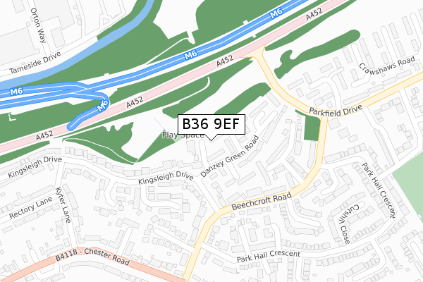 B36 9EF map - large scale - OS Open Zoomstack (Ordnance Survey)