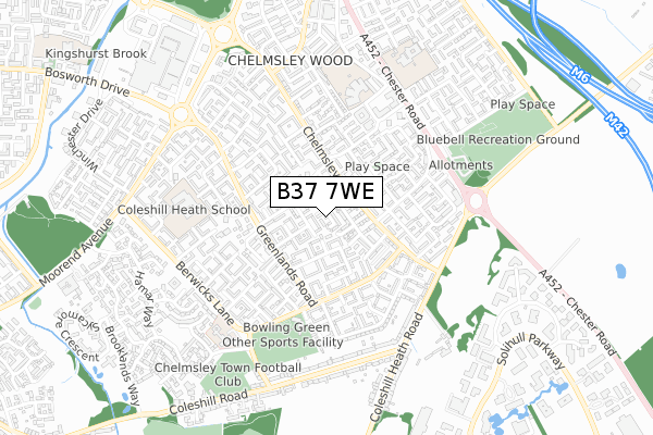 B37 7WE map - small scale - OS Open Zoomstack (Ordnance Survey) B37 7WE map - small scale - OS Open Zoomstack (Ordnance Survey)