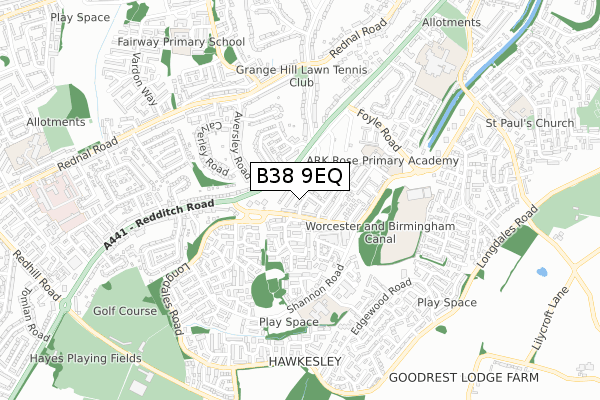 B38 9EQ map - small scale - OS Open Zoomstack (Ordnance Survey) B38 9EQ map - small scale - OS Open Zoomstack (Ordnance Survey)