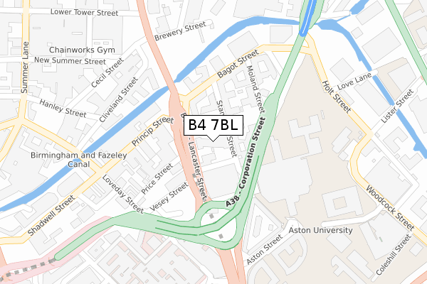B4 7BL map - large scale - OS Open Zoomstack (Ordnance Survey) B4 7BL map - large scale - OS Open Zoomstack (Ordnance Survey)