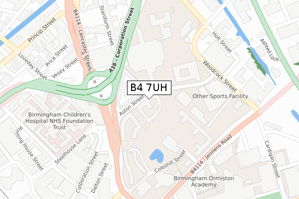 B4 7UH map - large scale - OS Open Zoomstack (Ordnance Survey) B4 7UH map - large scale - OS Open Zoomstack (Ordnance Survey)