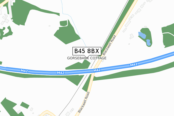 B45 8BX map - large scale - OS Open Zoomstack (Ordnance Survey)