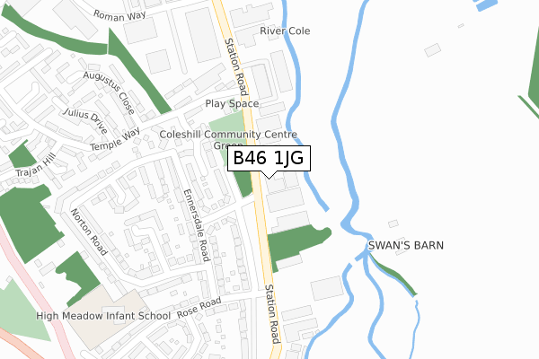 B46 1JG map - large scale - OS Open Zoomstack (Ordnance Survey) B46 1JG map - large scale - OS Open Zoomstack (Ordnance Survey)