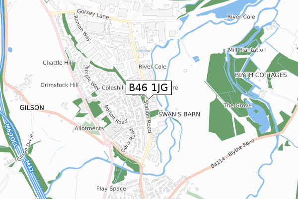B46 1JG map - small scale - OS Open Zoomstack (Ordnance Survey) B46 1JG map - small scale - OS Open Zoomstack (Ordnance Survey)