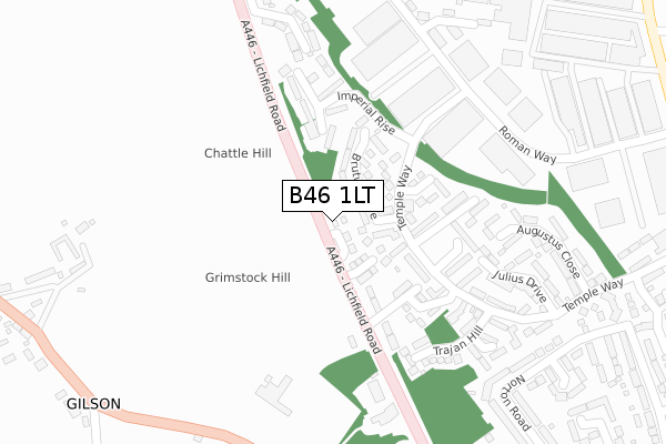 B46 1LT map - large scale - OS Open Zoomstack (Ordnance Survey)