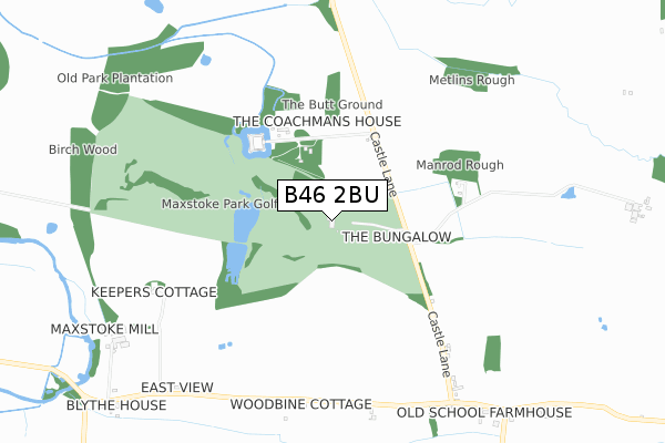 B46 2BU map - small scale - OS Open Zoomstack (Ordnance Survey)