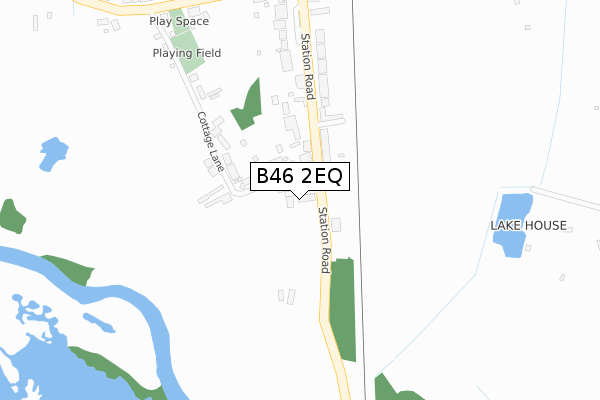 B46 2EQ map - large scale - OS Open Zoomstack (Ordnance Survey)