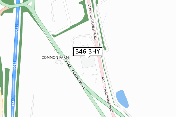 B46 3HY map - large scale - OS Open Zoomstack (Ordnance Survey)