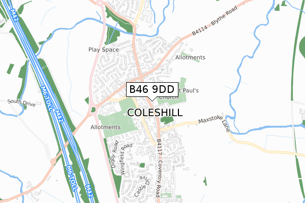 B46 9DD map - small scale - OS Open Zoomstack (Ordnance Survey) B46 9DD map - small scale - OS Open Zoomstack (Ordnance Survey)