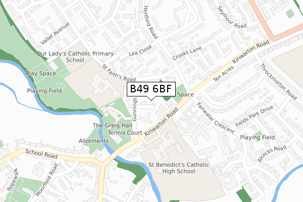 B49 6BF map - large scale - OS Open Zoomstack (Ordnance Survey) B49 6BF map - large scale - OS Open Zoomstack (Ordnance Survey)