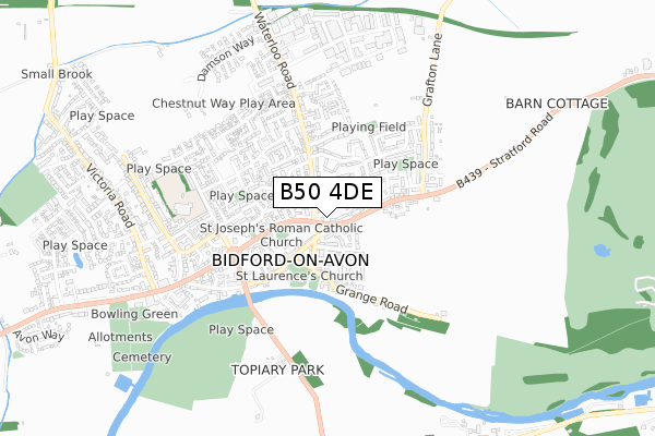 B50 4DE map - small scale - OS Open Zoomstack (Ordnance Survey)