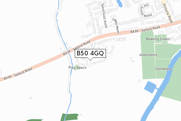 B50 4GQ map - large scale - OS Open Zoomstack (Ordnance Survey)