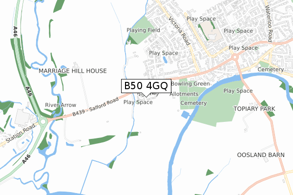 B50 4GQ map - small scale - OS Open Zoomstack (Ordnance Survey) B50 4GQ map - small scale - OS Open Zoomstack (Ordnance Survey)