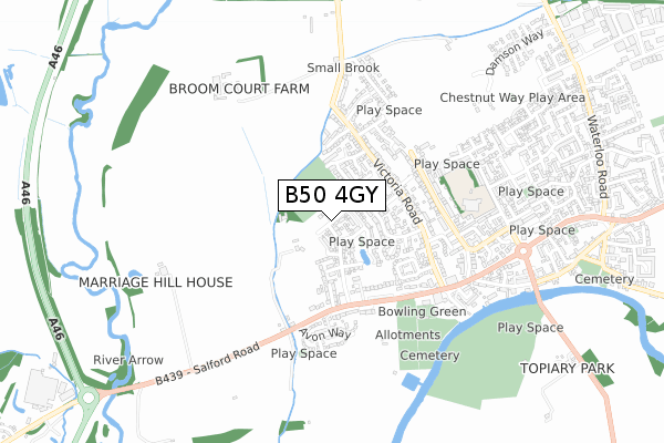 B50 4GY map - small scale - OS Open Zoomstack (Ordnance Survey) B50 4GY map - small scale - OS Open Zoomstack (Ordnance Survey)