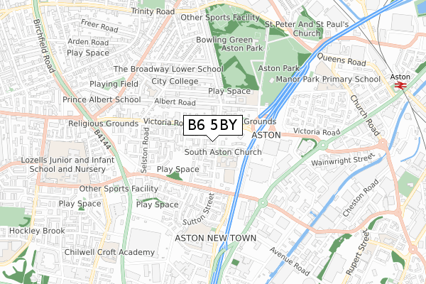 B6 5BY map - small scale - OS Open Zoomstack (Ordnance Survey)