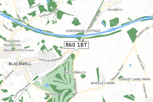 B60 1BT map - small scale - OS Open Zoomstack (Ordnance Survey) B60 1BT map - small scale - OS Open Zoomstack (Ordnance Survey)