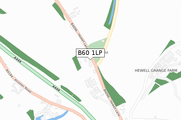 B60 1LP map - large scale - OS Open Zoomstack (Ordnance Survey)